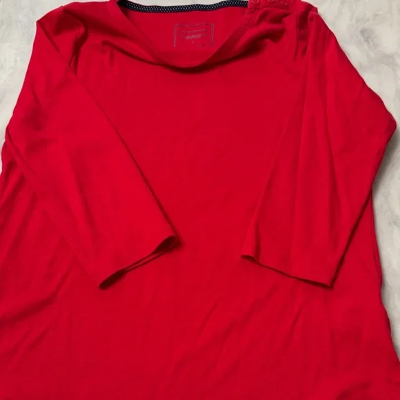 Charter Club Red Buttoned Blouse - Picture 5 of 5